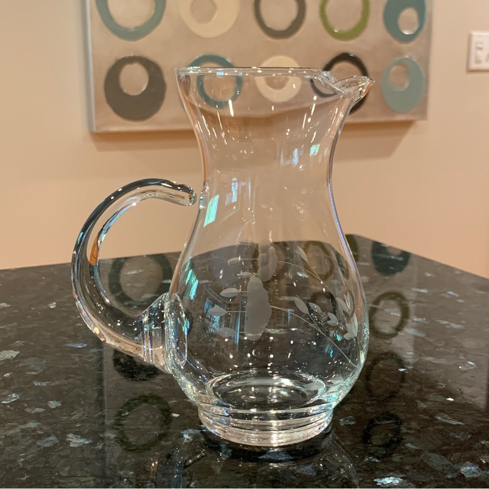 Princess House Heritage small crystal water juice pitcher 6.5” tall #402 vintage